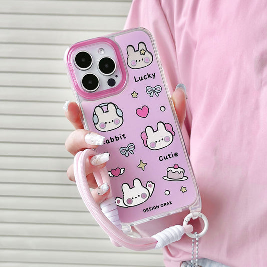 手機殼｜蘋果15promax手機殼適用12掛繩鏡面殼13卡通iPhone14pro批發「WM0507」24.07