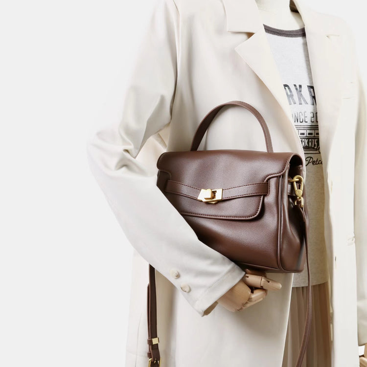 質感真皮｜2025新款通勤復古百搭單肩斜背包外出上班公文包女包時尚潮流單肩包「6191S」25.12-1