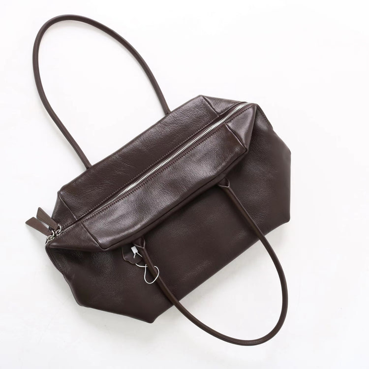 質感真皮｜2025新頭層牛皮大容量手提輕奢單肩包休閒通勤高級感腋下托特包「6166」25.11-2