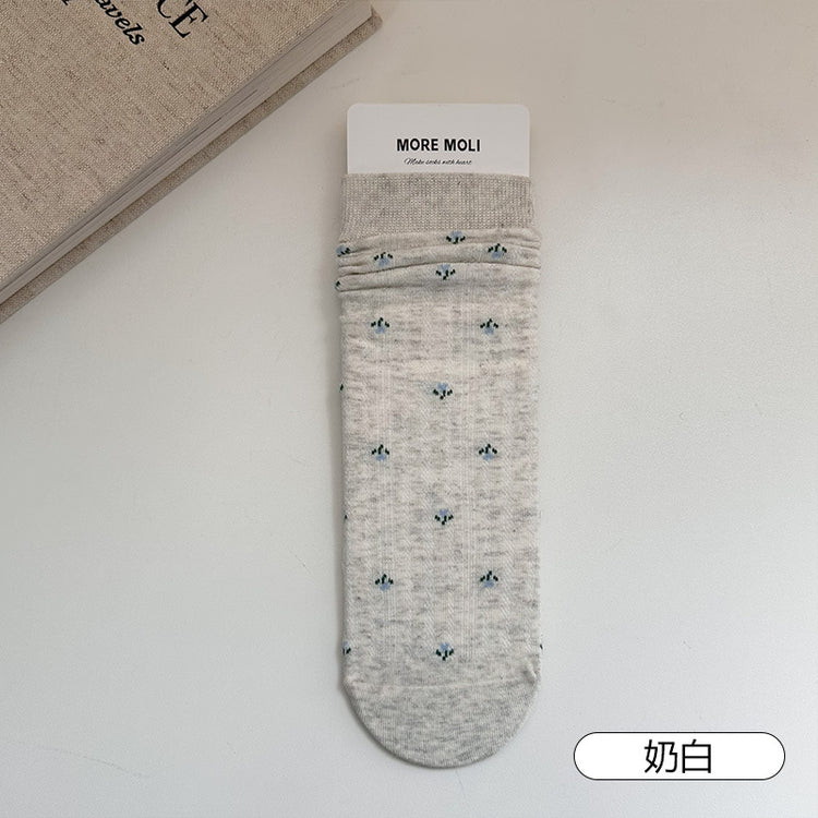 女襪｜襪子女士棉質吸汗透氣彈力無骨中筒襪親膚舒適ins潮堆堆襪「TY148」25.09-3