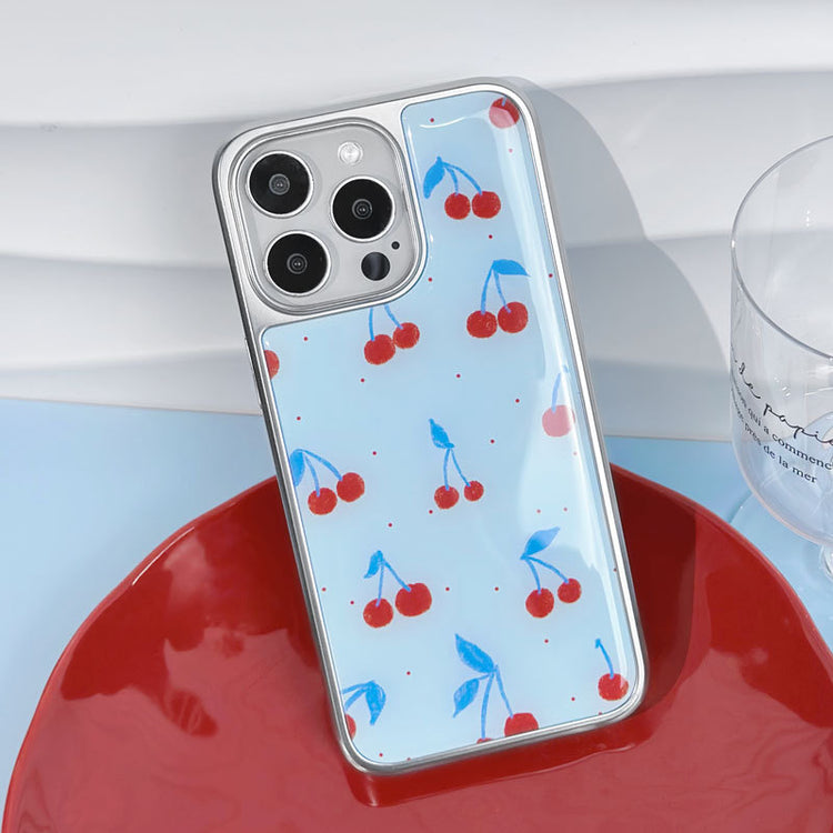 手機殼｜iPhone14手機殼15Pro蘋果16適用華為mate60電鍍銀邊滴膠ins風「LR1662」25.04-5
