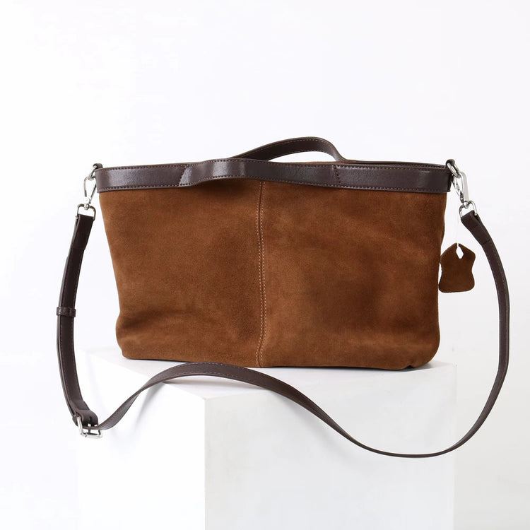 質感真皮｜2025新款復古通勤磨砂牛皮大容量手提包鬆弛感托特包軟皮斜背包「9107」25.11-4