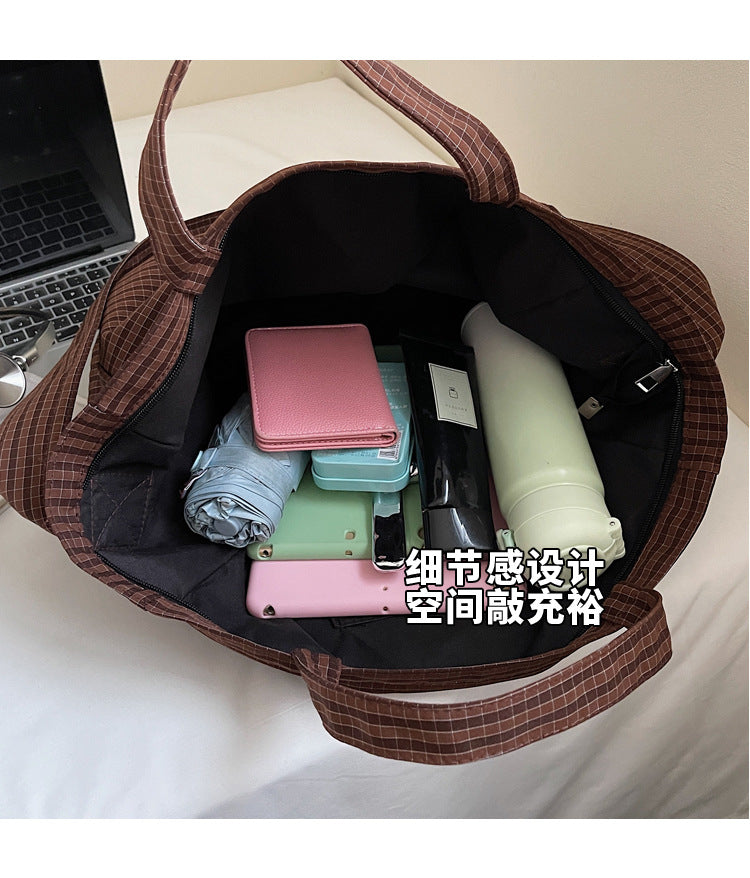 致青春｜2025新款時尚大容量帆布包女小眾托特包百搭斜挎包通勤單肩手提包「1883-125」25.10-1