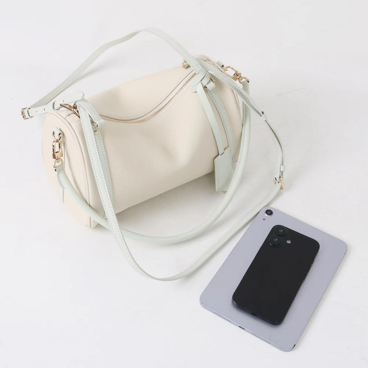 質感真皮｜2025新頭層牛皮保齡球腋下包托特包波士頓枕頭包手提單肩斜挎包「6189」25.11-4