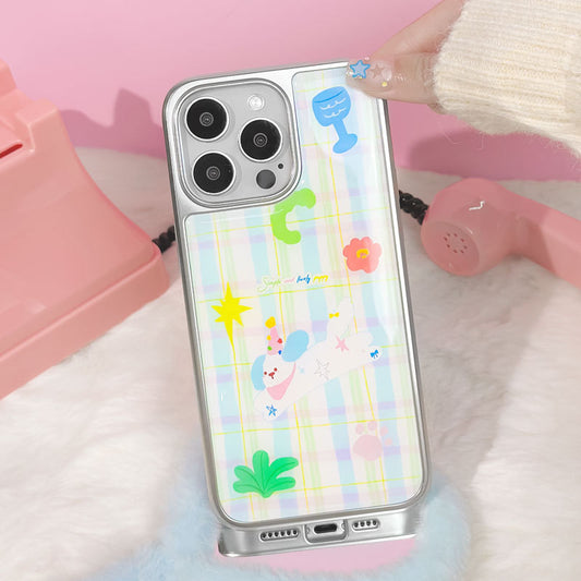 手機殼｜iPhone14電鍍銀邊滴膠13蘋果16Pro手機殼批發15適用小米15PRO「LR1638」25.05-1