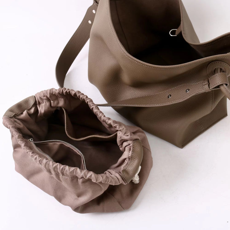 質感真皮｜2025新頭層牛皮圓環吊床通勤托特包大容量包包女大包高級感單肩包「5101」25.12-2