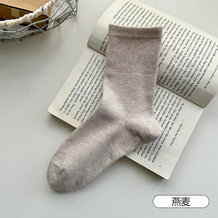 女襪｜純棉襪子女10A抑菌防臭吸汗透氣中筒襪彈力無骨抗起球襪子「ZJ25031」25.09-2