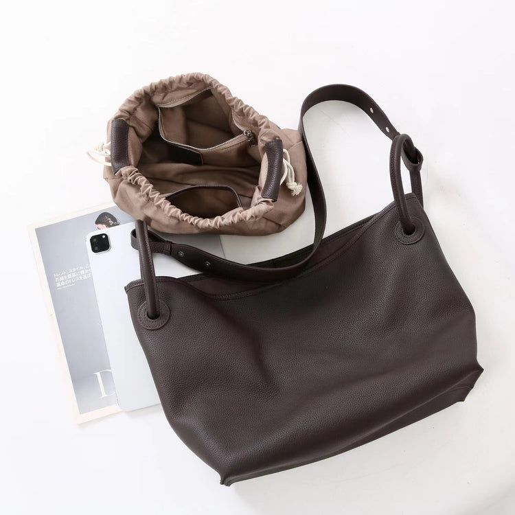 質感真皮｜2025新頭層牛皮圓環吊床通勤托特包大容量包包女大包高級感單肩包「5101」25.12-2