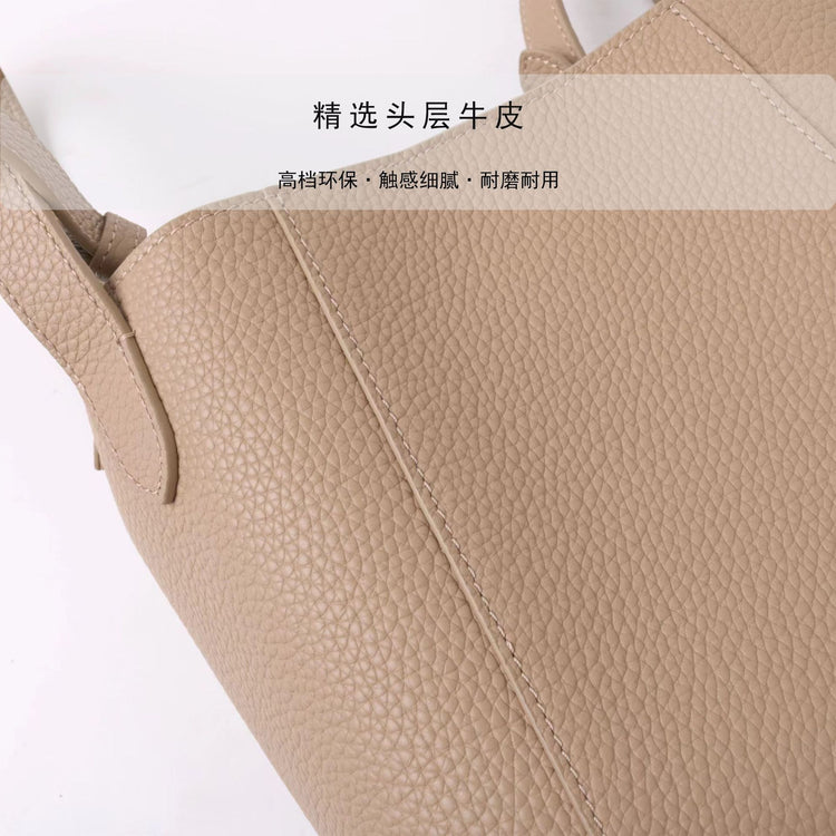 質感真皮 | 2025新款軟皮頭層牛皮菜籃水桶包真皮手提包小眾韓國托特包「7028」25.05-2