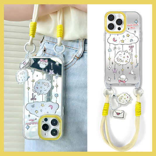 手機殼｜蘋果殼夏天15promax掛繩鏡面手機殼iPhone14pro適用12/11「LR0822」24.07
