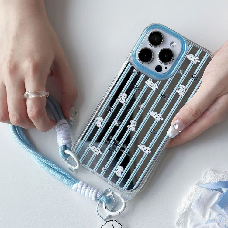 手機殼｜蘋果手機殼15/14pro適用12掛繩鏡面殼iPhone13promax新款11「WL0010」24.07