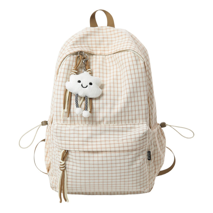 致青春｜高顏值森系小清新格子少女心旅行雙肩包韓版ins風學生黨上課背包「1392-132」25.12-1