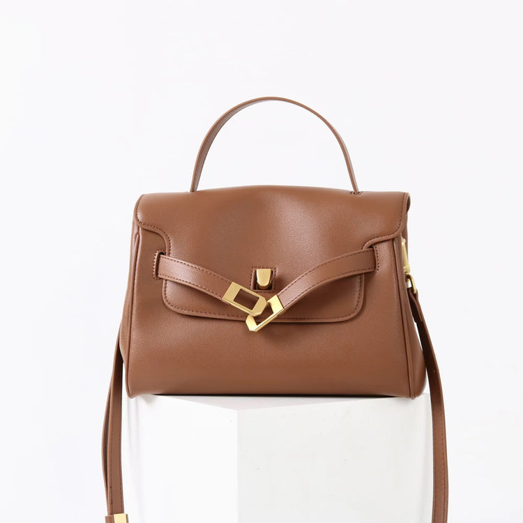 質感真皮｜2025新款通勤復古百搭單肩斜背包外出上班公文包女包時尚潮流單肩包「6191S」25.12-1