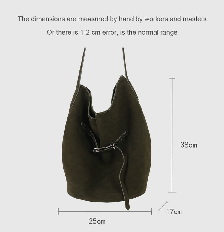 質感真皮｜2025新磨砂牛皮托特包hobo腋下包皮帶裝飾餃子水桶包百搭單肩包「6185S」25.11-2