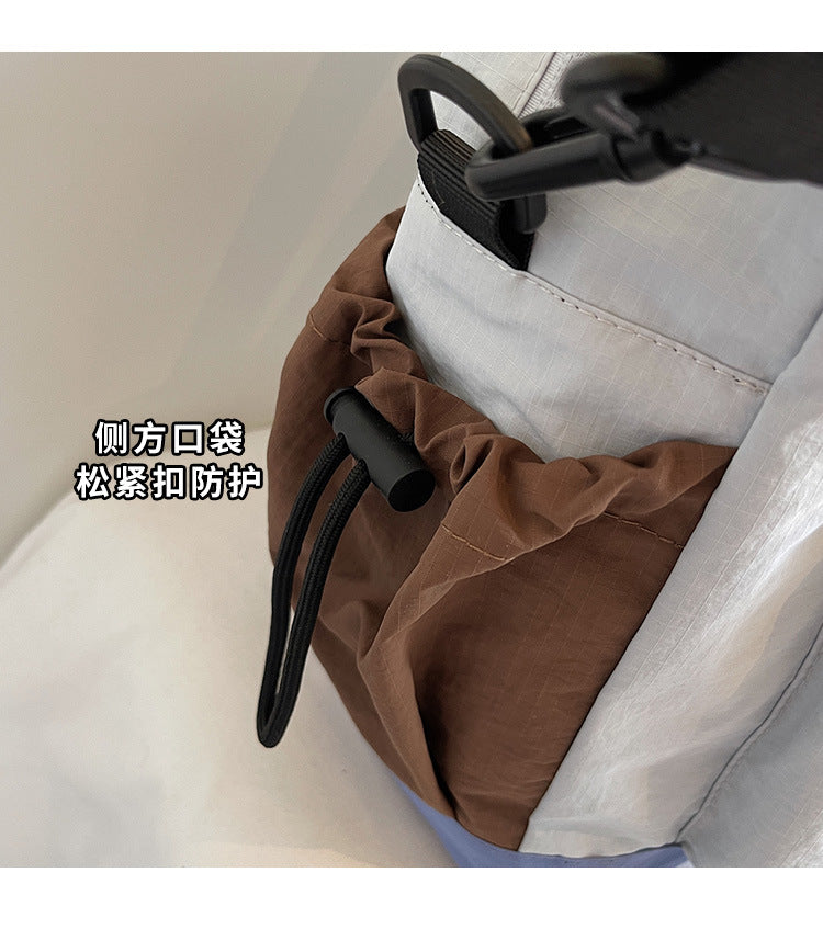 致青春｜韓版拼接撞色韓版布包2025新款高級感大容量通勤單肩斜背包「8831-130」25.11-2