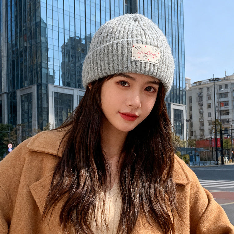 流行帽子｜韓系大頭圍帽子女秋冬加厚保暖針織帽顯臉小護耳毛線帽男包頭冷帽「C5753」25.11-1