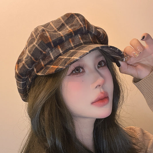 流行帽子 | 帽子八角帽女復古文藝畫家帽遮臉扎染拼色百搭顯臉小出行貝雷帽男「C4078」24.06-4