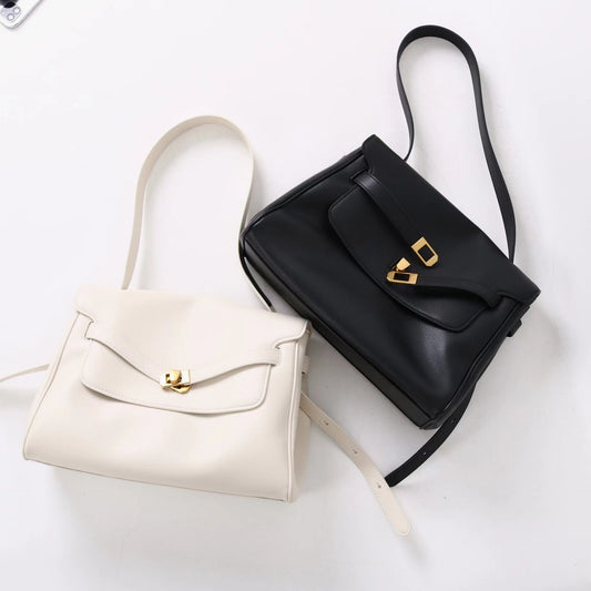 質感真皮｜2025新款通勤復古百搭單肩斜背包外出上班公文包女包時尚潮流單肩包「6191L」25.12-1