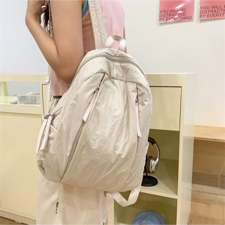 致青春 | 2024年新慵懶風休閒雙肩包女大容量質感外出旅行背包簡約學生書包「2058-128」24.08-2