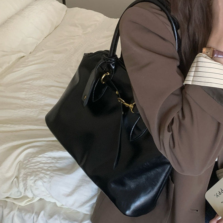 日韓流行｜復古慵懶感公事包包女大容量質感百搭簡約小眾設計手提單肩托特包「H8900」25.11-3