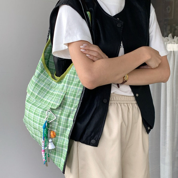 日韓流行｜2025年新款豹紋慵懶風帆布包女大容量通勤單肩手提包休閒百搭托特包「M9033」25.09-4