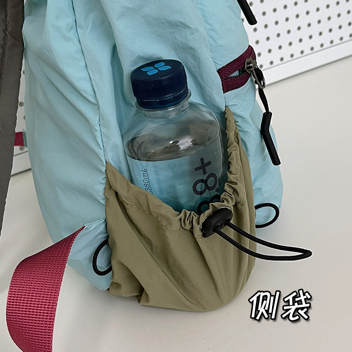 致青春 | 小眾拼色雙肩包女大學生休閒簡約戶外登山包大容量學生書包「7724-126」25.05-3